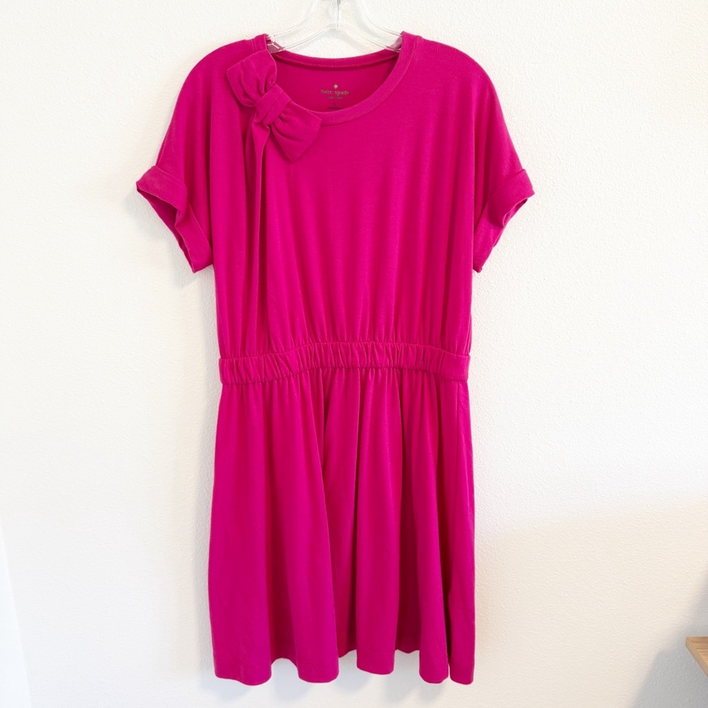 Kate Spade Pink Jersey Bow Mini Dress Size Large L